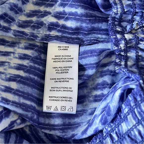 Michael Kors Blue and White Patterned Blouse Size S - Picture 7 of 7